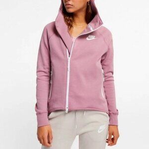 Nike Sportswear Tech Fleece Full Zip Cape Plum Pink Lilac Hoodie Size XS